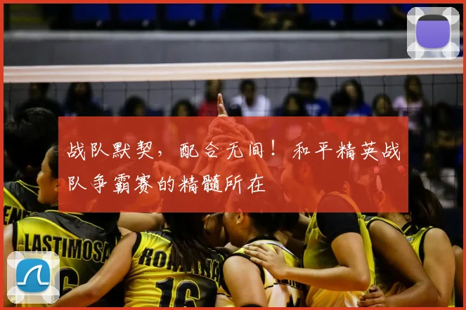 战队默契，配合无间！和平精英战队争霸赛的精髓所在